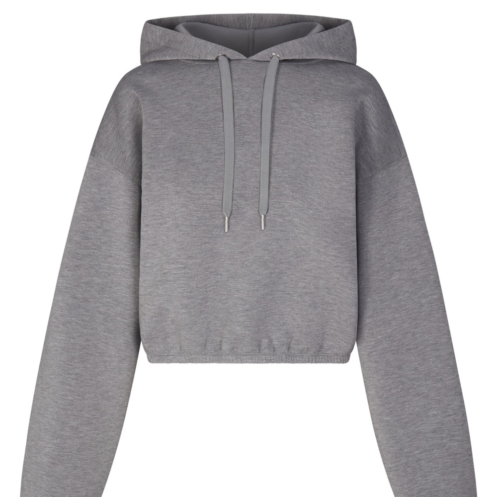 SPANX Air Essentials cropped hoodie in heather grey, size S NWT - Picture 2 of 6